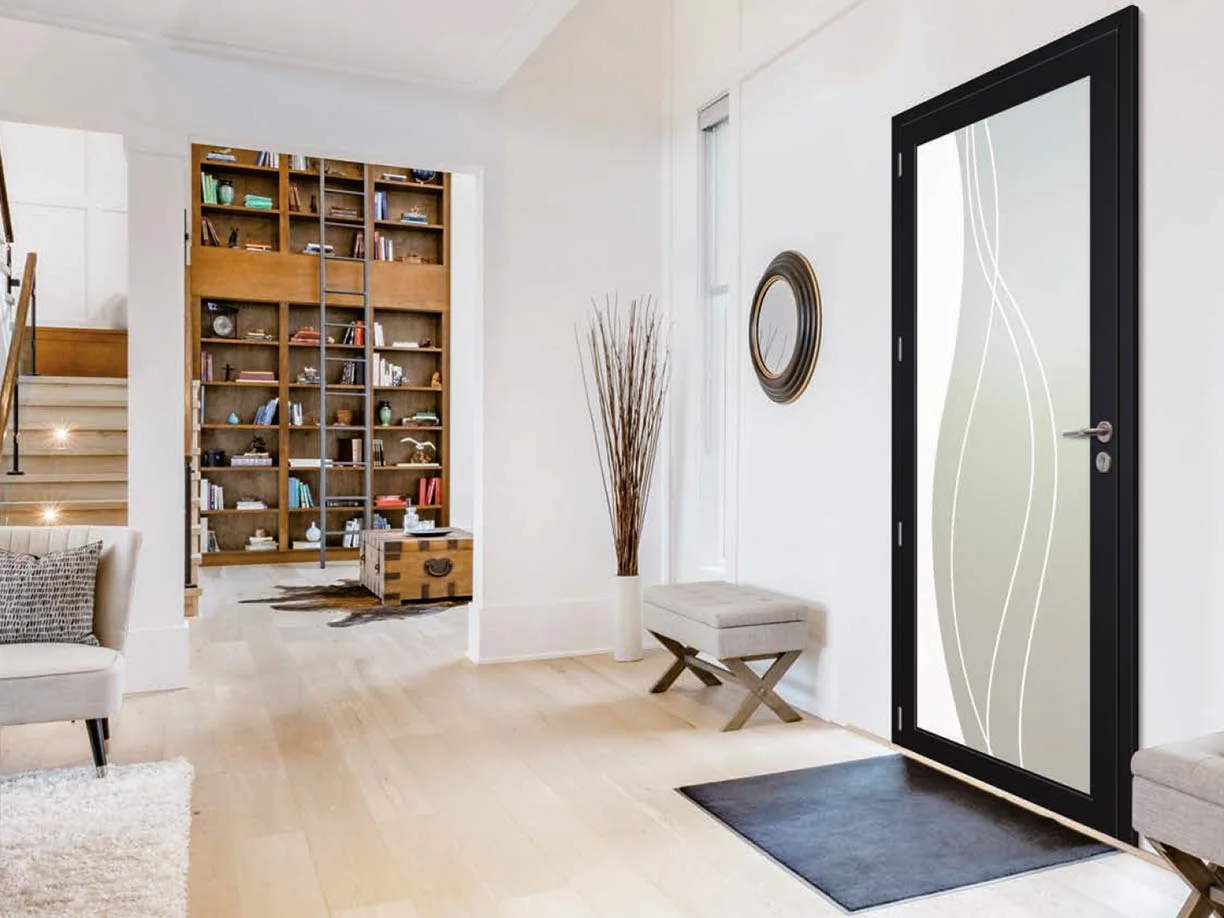 Porte d’entrée Aluminium - Vitrée avec motifs de décoration